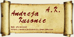 Andreja Kusonić vizit kartica